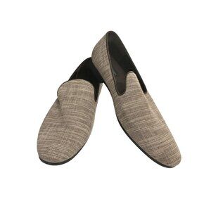 Giorgio Brutini Mens size 12M Beige Brown Fabric Upper Slip-On Loafers shoes